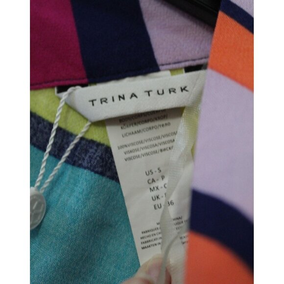 NWT TRINA TURK CATCH A WAVE KIMONO COVER UP DRESS SIZE S SMALL - Picture 3 of 6